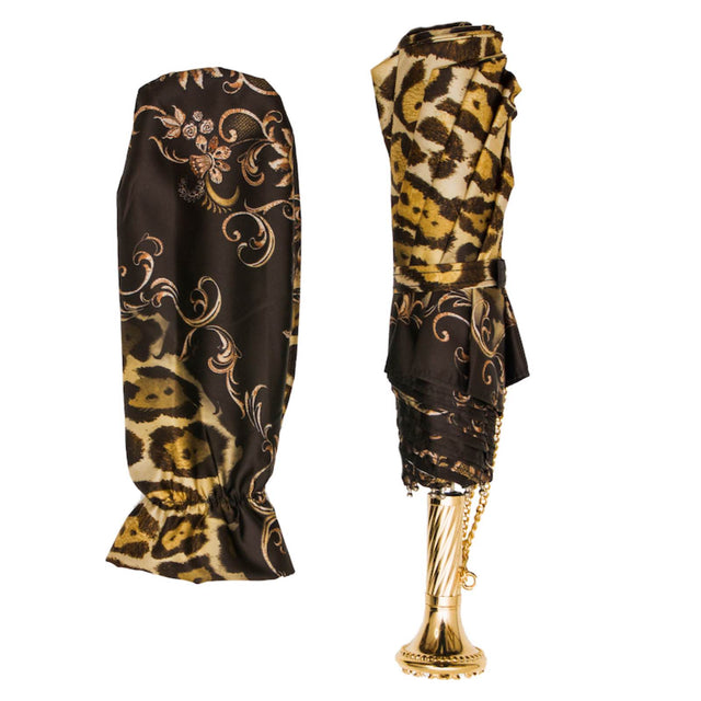 LEOPARD PRINT FOLDING UMBRELLA