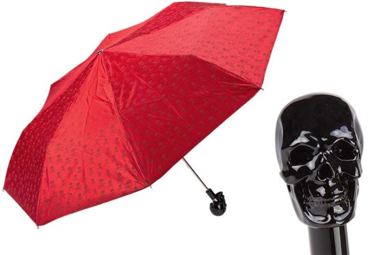 BLACK SKULL FOLDING UMBRELLA