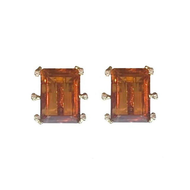 Oversized Cognac Studs