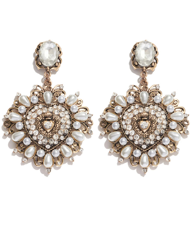 Antique heart earrings