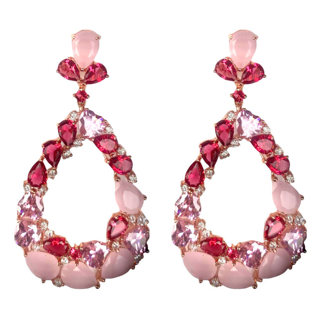 Jumbo Drop Earrings in Rose