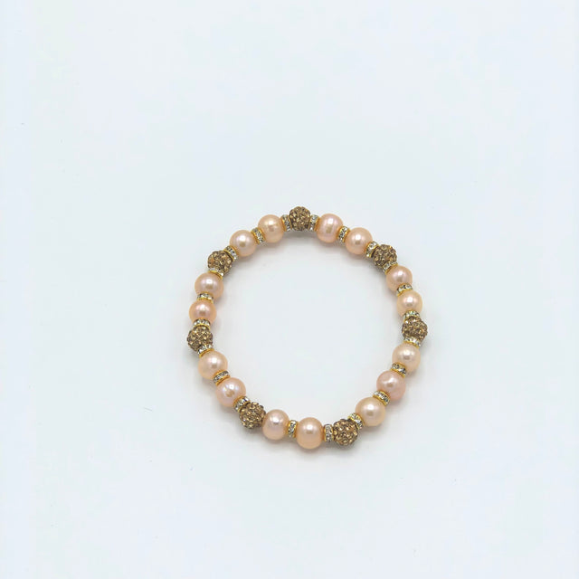 Beaded bracelet with pearl and Swarovski elements