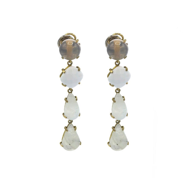 Drop earrings in moon stone