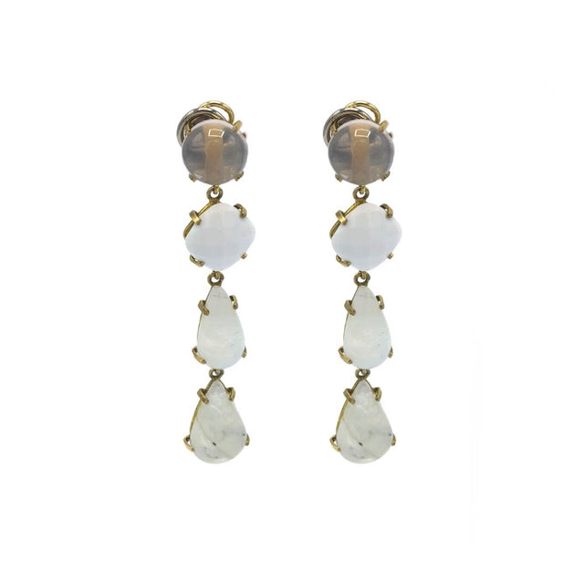 Drop earrings in moon stone