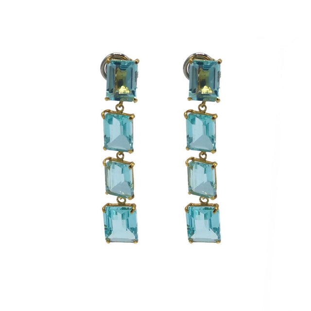 Link earrings in blue quartz