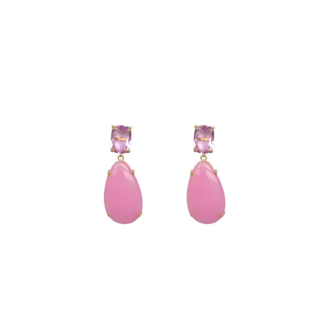 Pink teardrop earrings