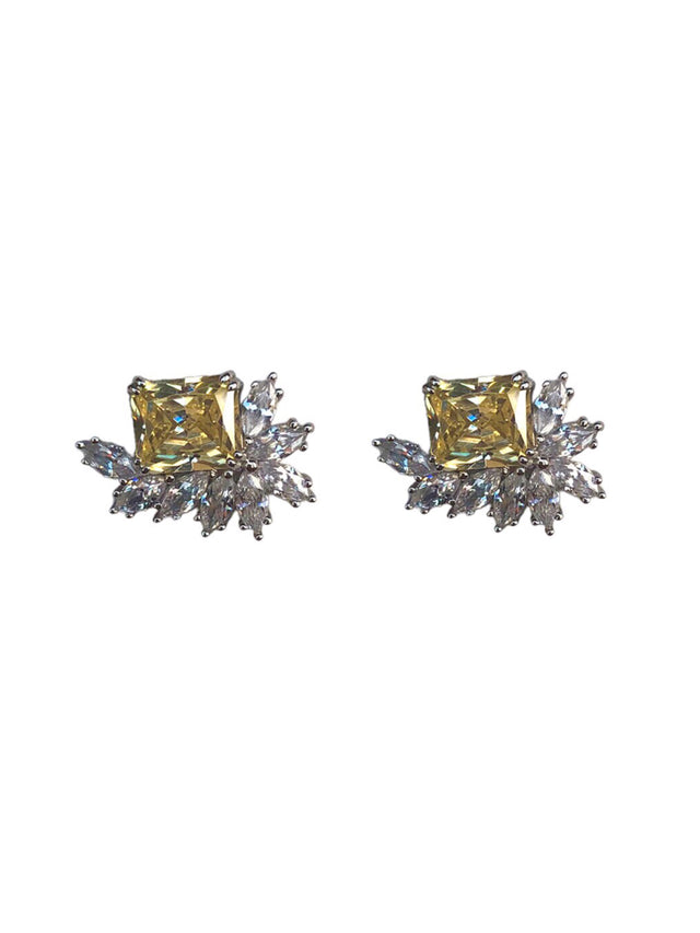 CZ Yellow Stud Gala Earrings