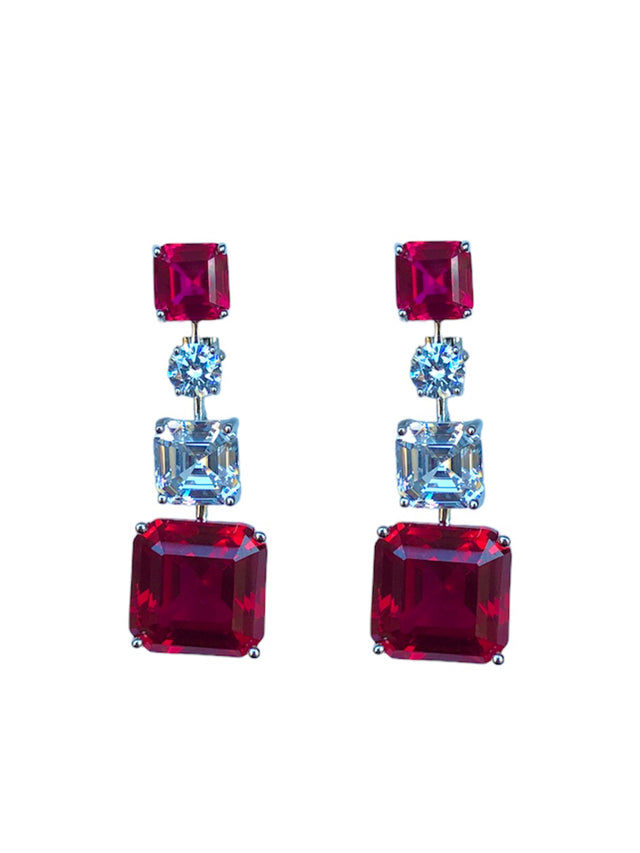 Gala Red Crystal Earrings
