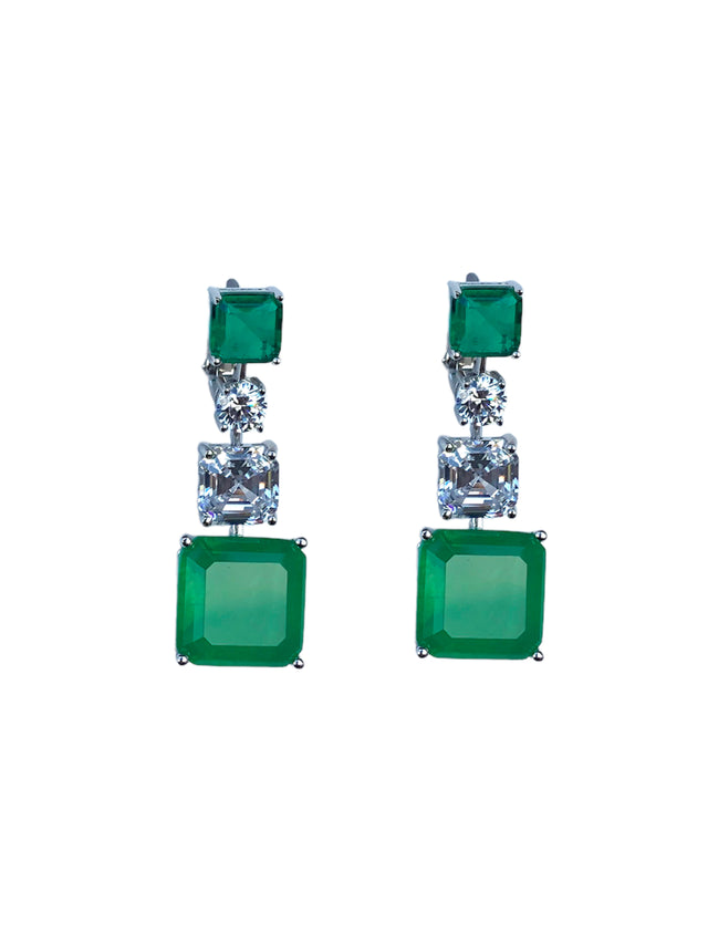 Gala Emerald Crystal Earrings