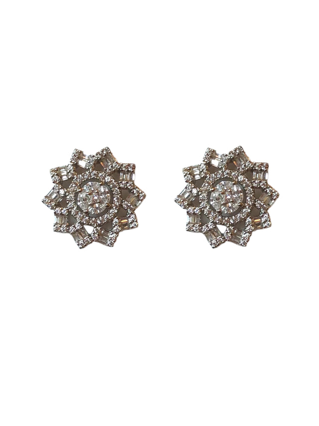 CZ white stud earrings