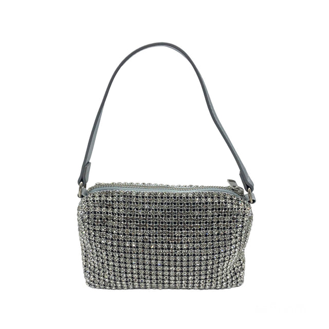 Small silver crystal disco bag