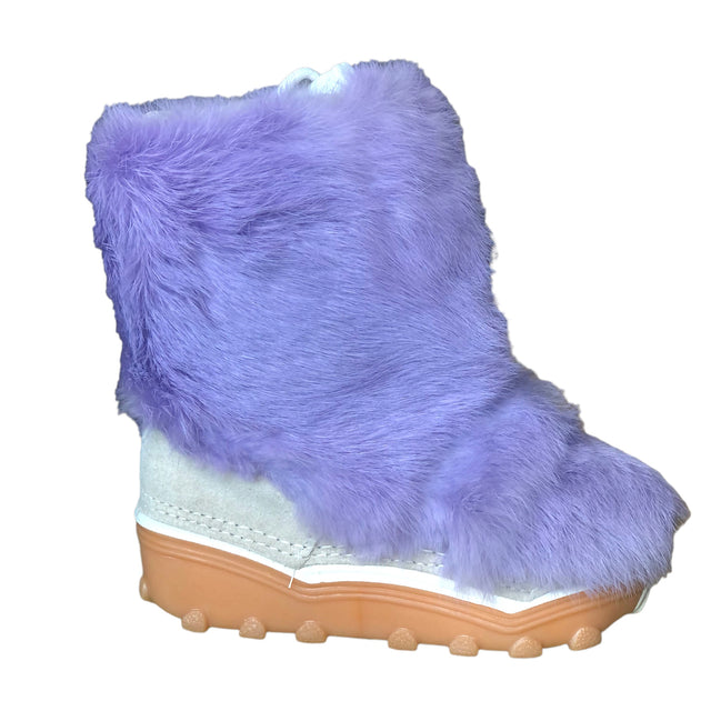 Lilac baby rabbit fur boots