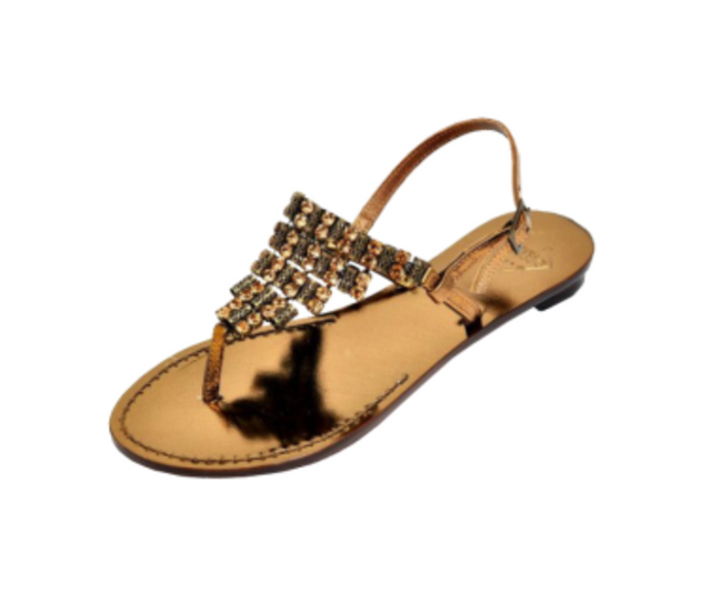 Emanuela Caruso Crystal Sandal in Chocolate