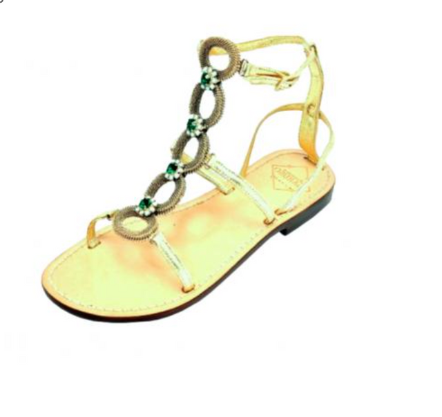 Emanuela Caruso Green Flower Gladiator Sandal