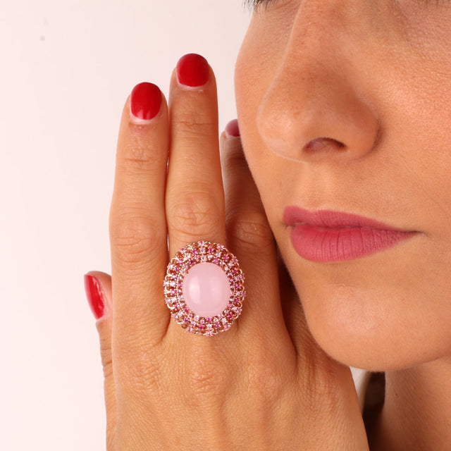 Cocktail Pastel pink ring