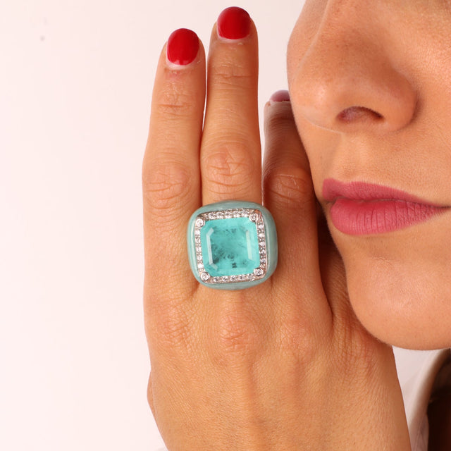 Jumbo Single Stone Ring in Turquoise