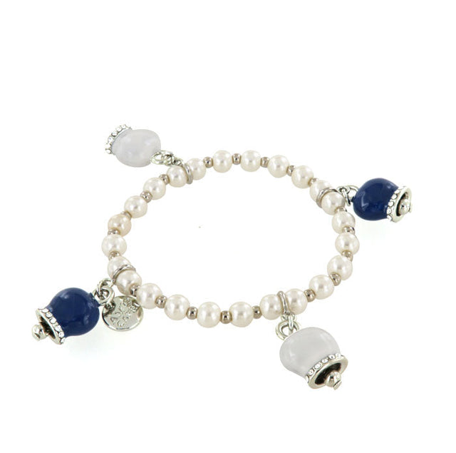 Faux Pearl Charm Bracelet