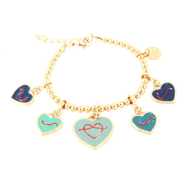 Summer Hearts Charm Bracelet