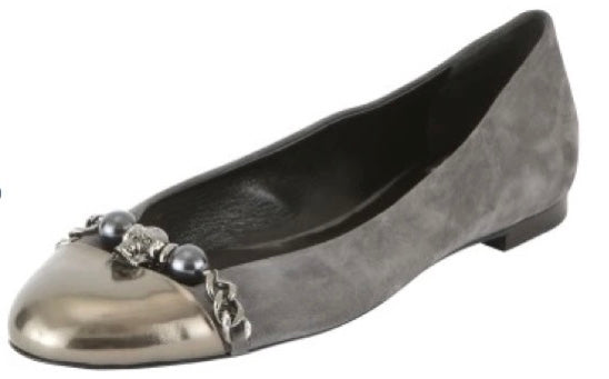 Philipp Plein “Vintage” Ballerina Flats in Gray