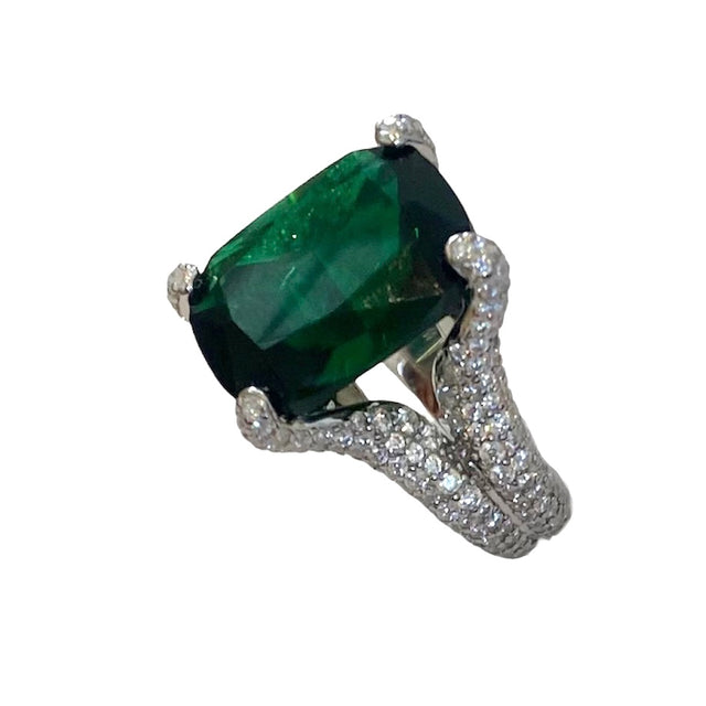 Jumbo Solitaire Emerald Ring