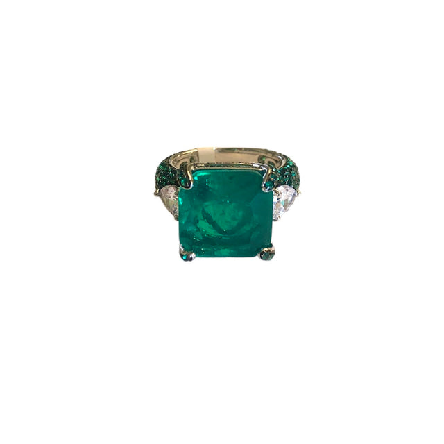 Jumbo Solitaire Ring in Emerald
