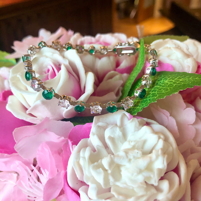 CZ Emerald Stone Petite Gala Bracelet