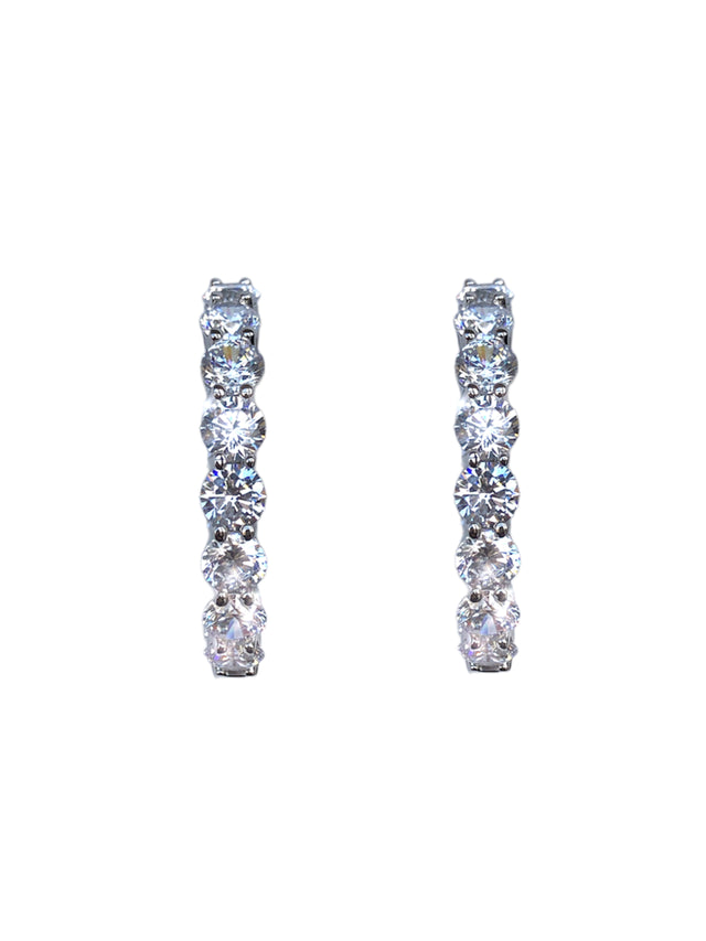 45mm-5mm Large Timeless Pavé Single-row Hoop Earrings