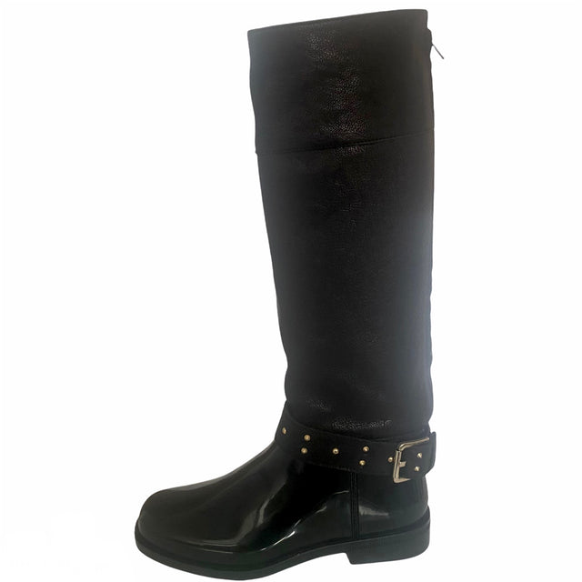 Tall Rain Boots with a Side Buckle Detail