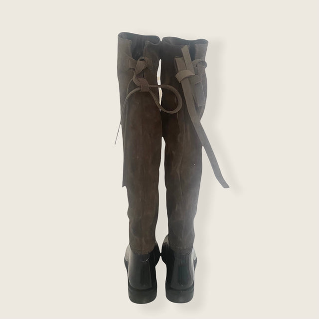 Suede Over-the-Knee Rain Boots