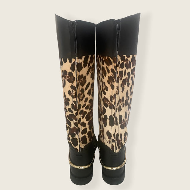 Leopard Print Equestrian Style Rain Boots