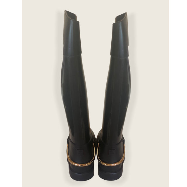 All Black Equestrian Rain Boots