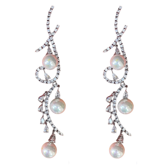 Gala Pearls and Crystal Earrings