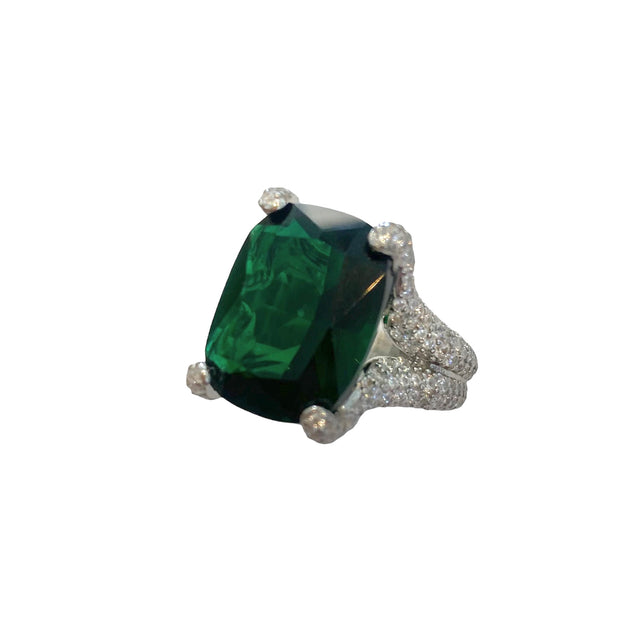 Jumbo Solitaire Emerald Ring