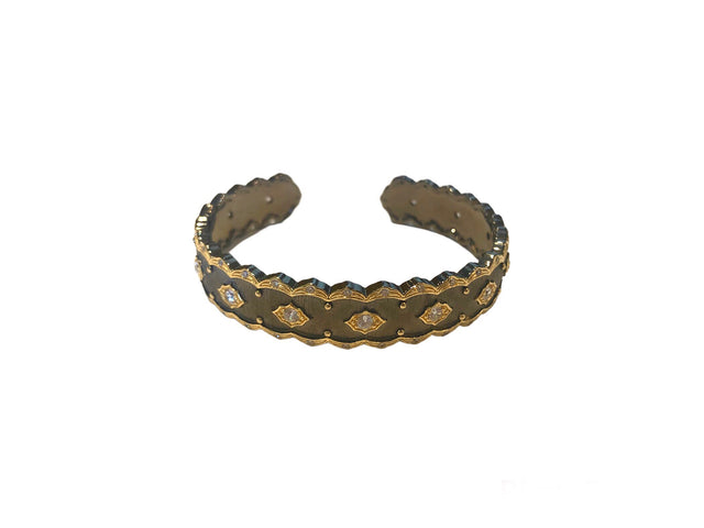 Small antique design Trentino cuff in gunmetal