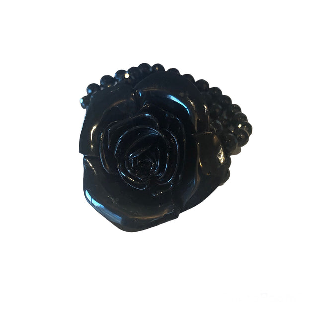 Chanel inspired camellia onyx bracelet