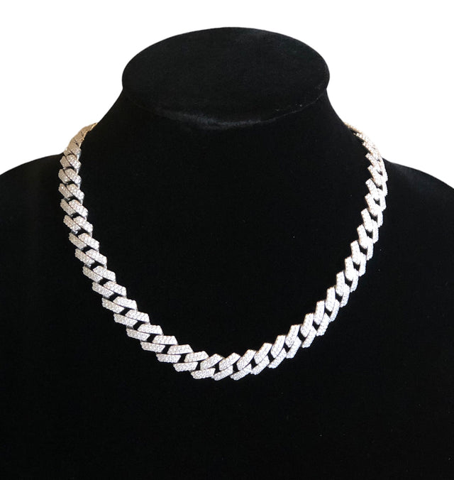 Prong Cuban Crystal Choker Necklace