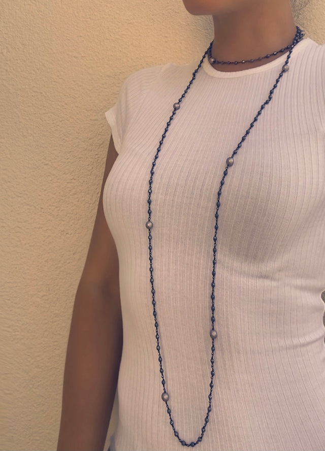 Crystals and Pearls Necklace