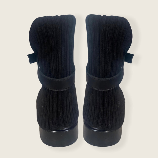 Short Rain Boots with Knitted Top