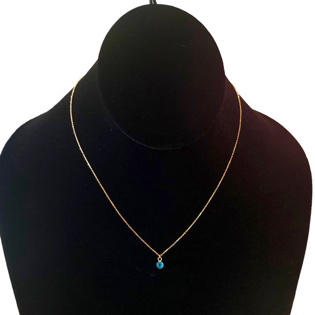 14k gold round nazar necklace