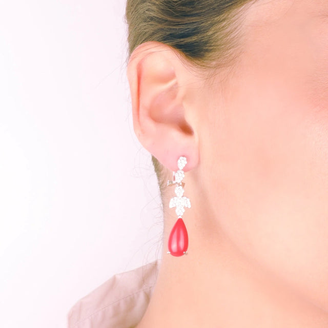 Petite Drop Earrings in Pomegranate