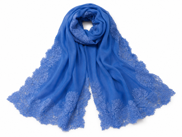 The Sapphire Blossom Cashmere Scarf
