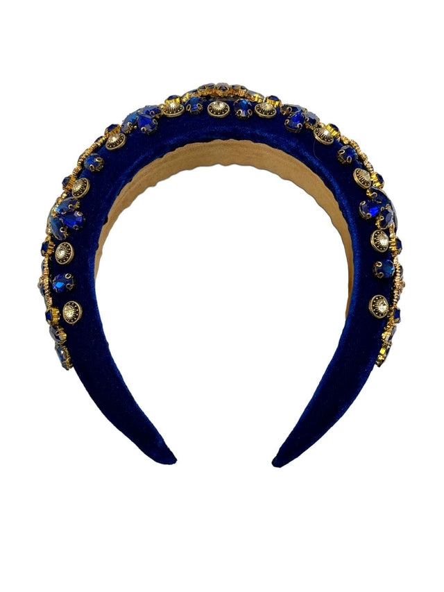 Jumbo Crystal Headband in Royal Blue