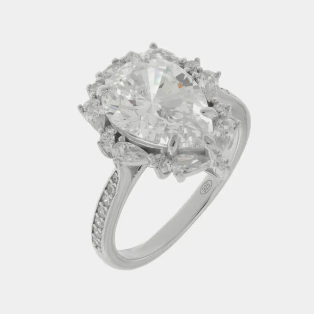 925 Sterling Silver Oval Solitaire Ring