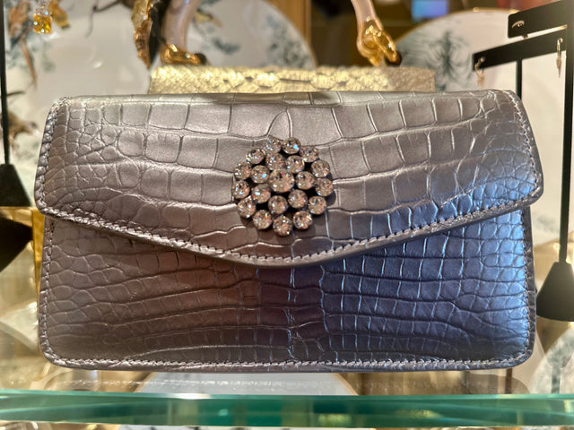 Linda Croco Evening Clutch in Dark Grey Color