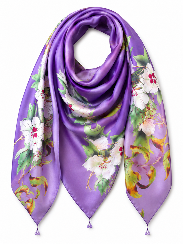 The Violetta Floral Silk Scarf
