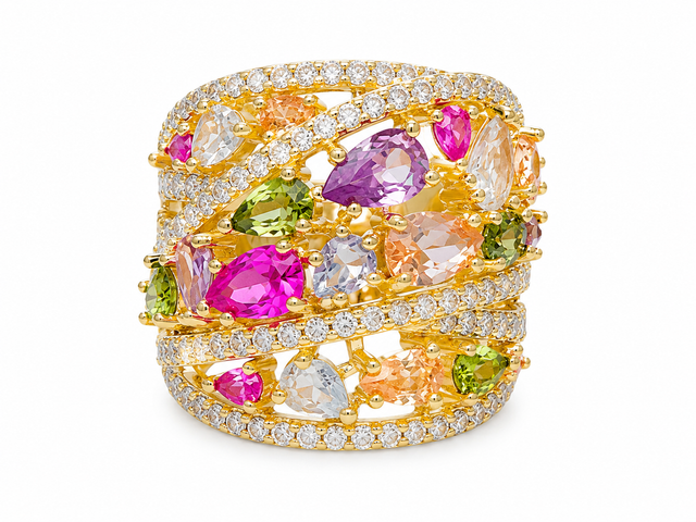 Multicolor Braided Band Ring