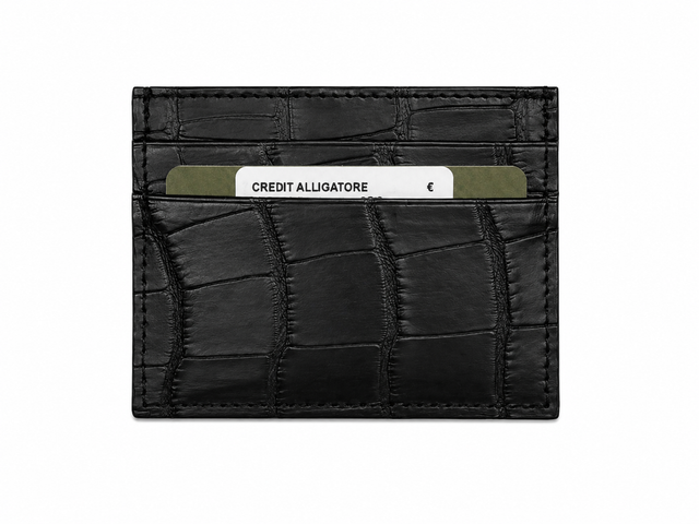 Black Crocodile Cardholder Wallet