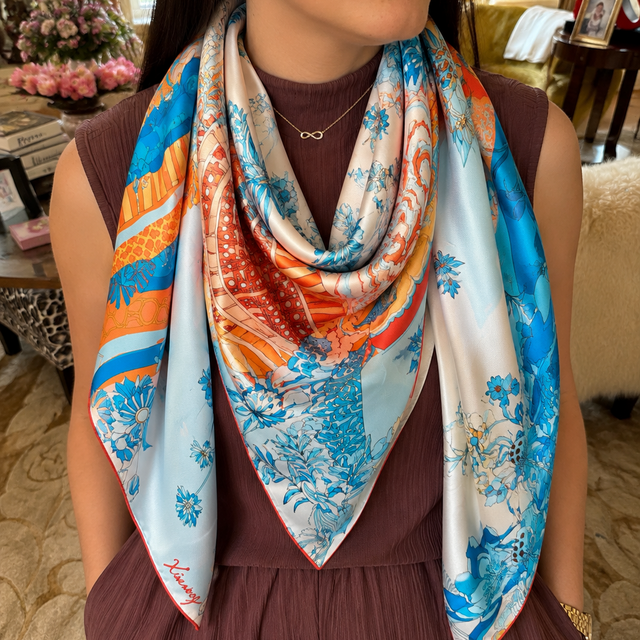 The Celestial Garden Silk Scarf