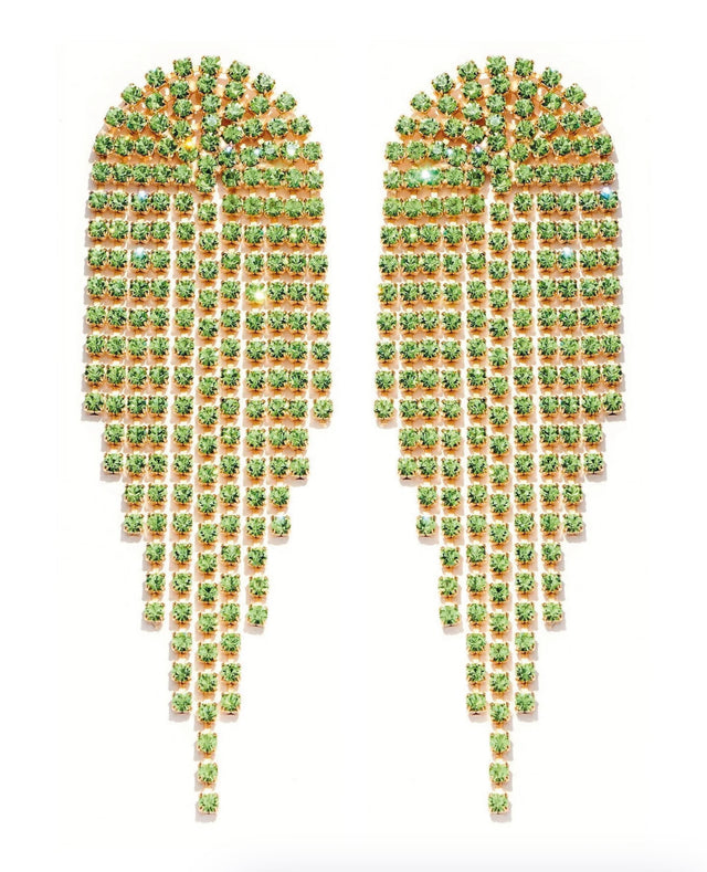 The Penelope chain earrings in Lime Green