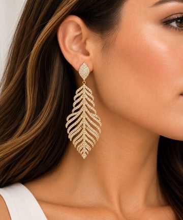 Leaf Vintage-Style Drop Earrings